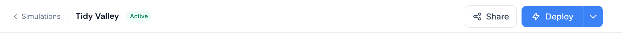 The simulation header with the Share button beside Deploy