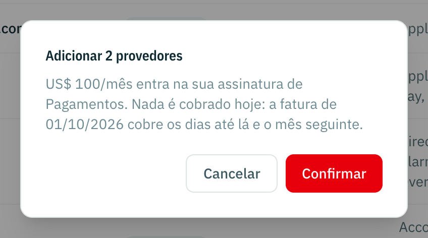 A confirmação antes de qualquer cobrança.