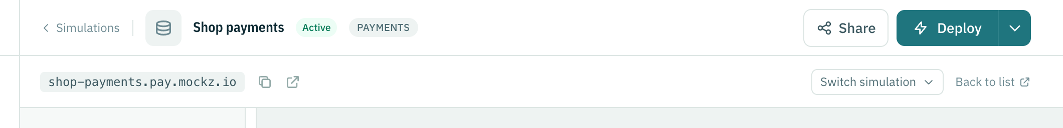 A deployed backend: Active, with the address it answers at.