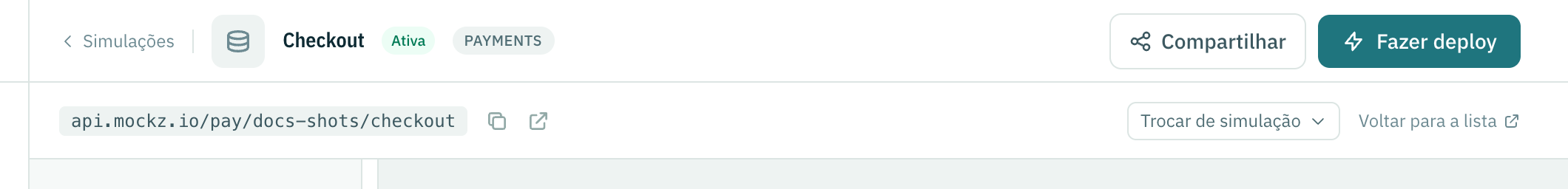 Um backend publicado: o status dele e a URL em que ele responde.