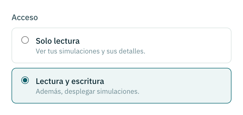 La elección de acceso, con Lectura y escritura seleccionado en lugar de Solo lectura.